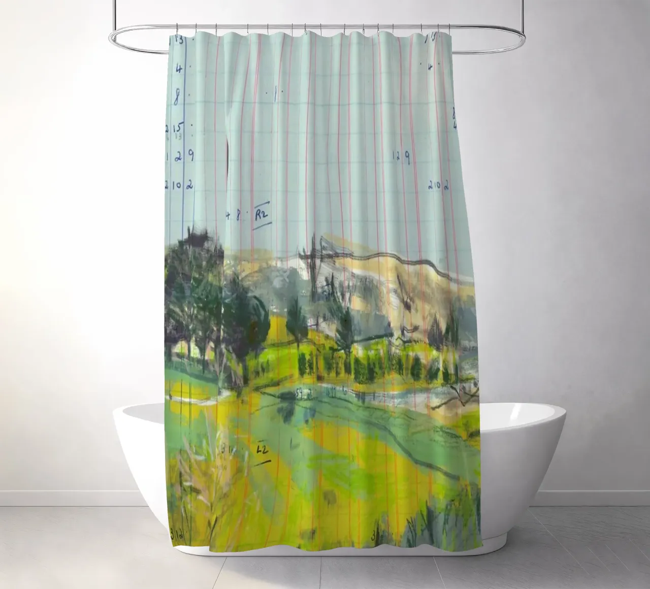Scottish Borders Landscape On Ledger Paper tenda da doccia da Stars Above Us
