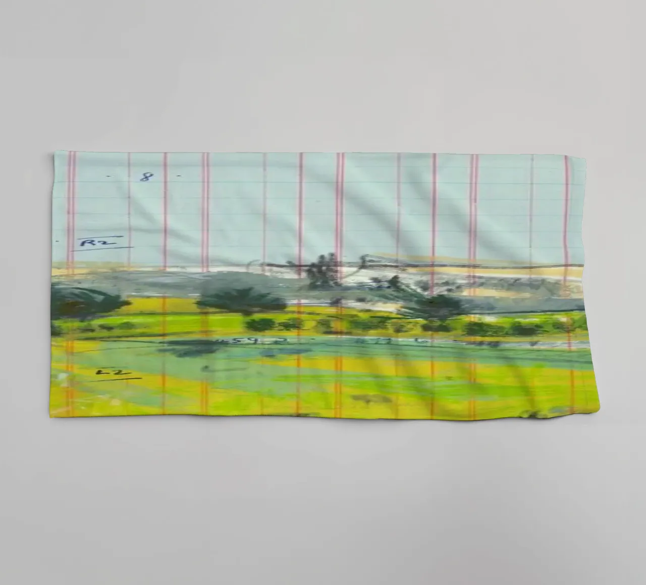 Scottish Borders Landscape On Ledger Paper asciugamano da bagno da Stars Above Us