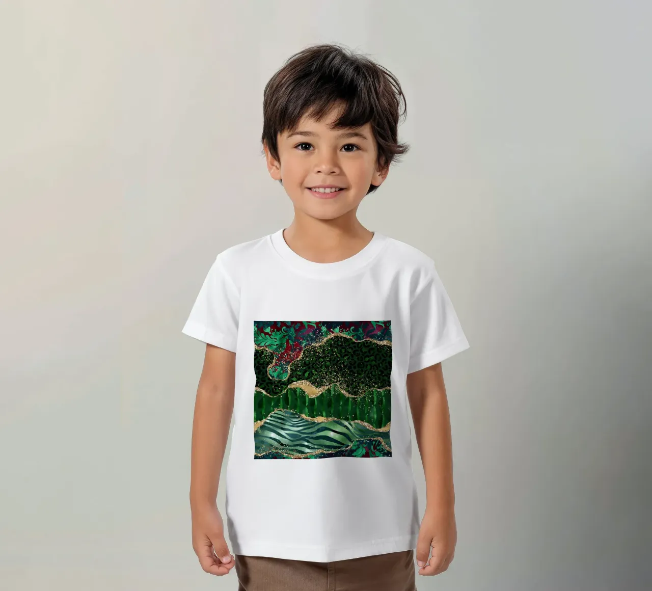 Wild Glitter Agate Texture 01 kids t-shirt by Gemstone Textures