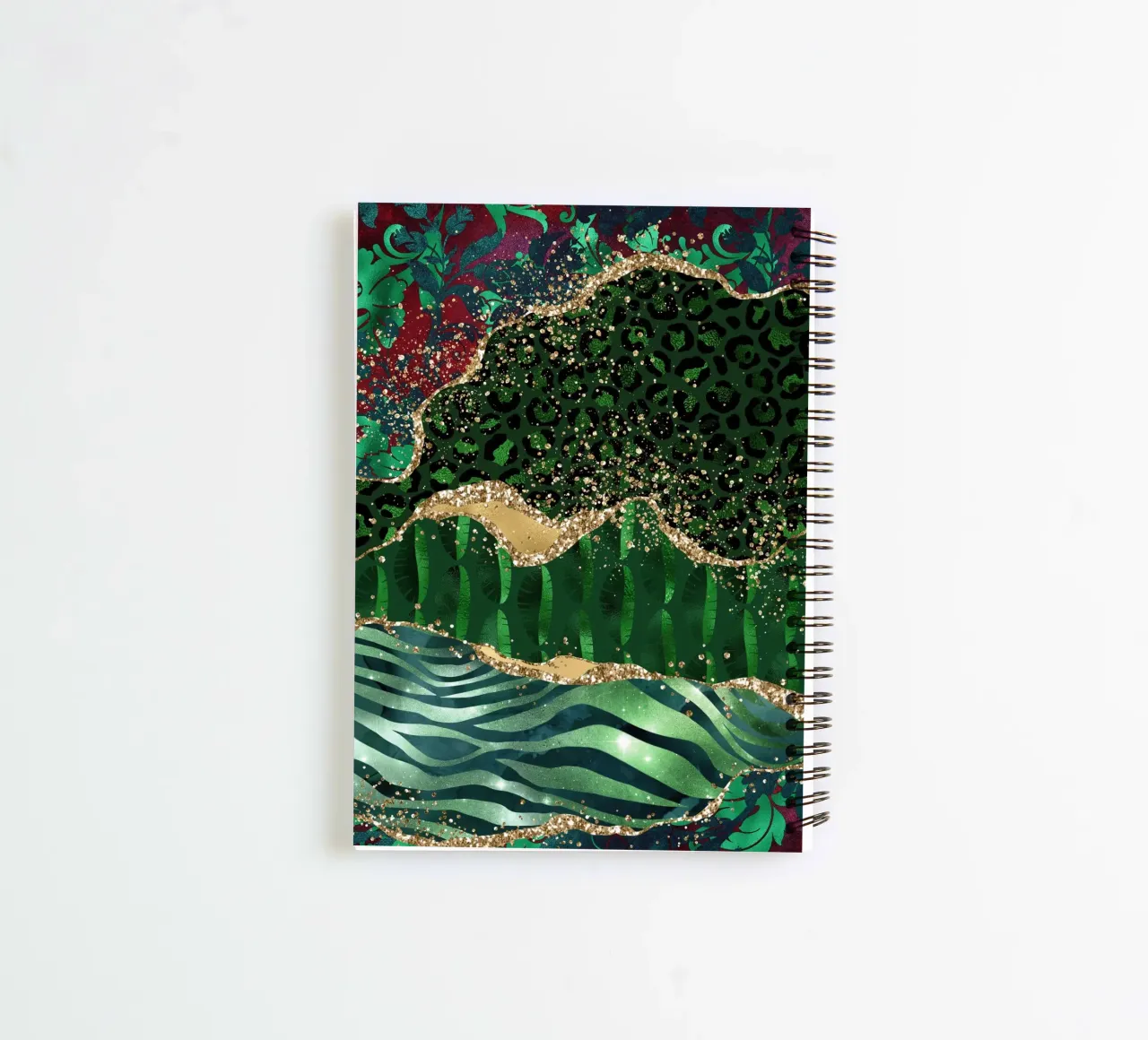 Wild Glitter Agate Texture 01 spiral notebook by Gemstone Textures