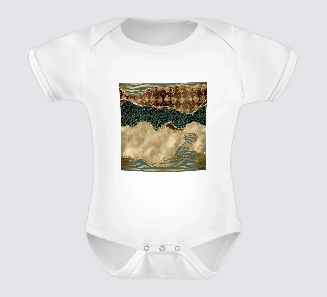 Texture Agata selvatica glitterata 02 body neonato maniche corte da Gemstone Textures