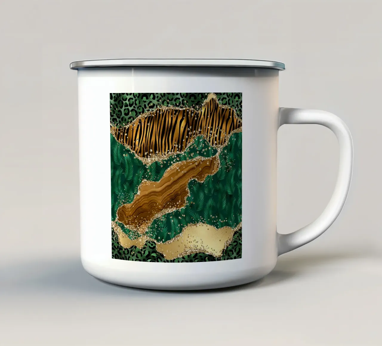 Brillo salvaje Ágata Textura 03 taza de esmalte de Gemstone Textures