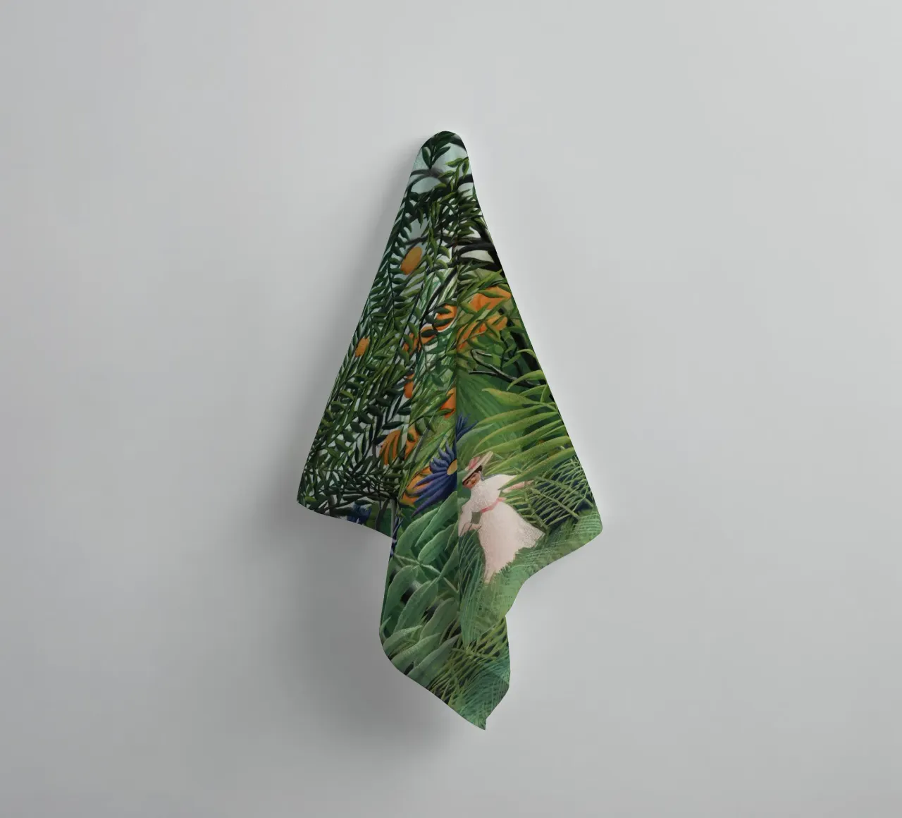 Donna che cammina in una foresta esotica (1905) asciugamano da bagno da Venus Art