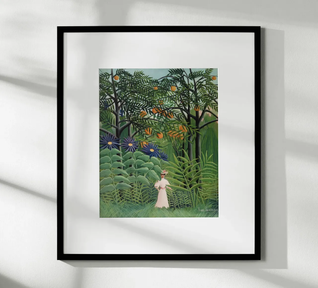 Donna che cammina in una foresta esotica (1905) carta hahnemühle da Venus Art