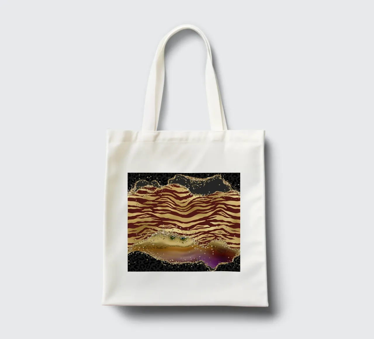 Texture Agata glitterata selvatica 04 borsa in juta da Gemstone Textures