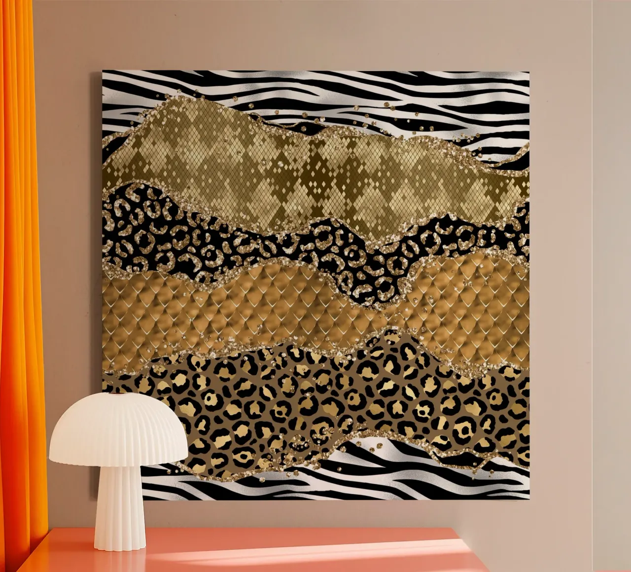 Texture Agata glitterata selvatica 05 tela con Cornice a cassetta da Gemstone Textures
