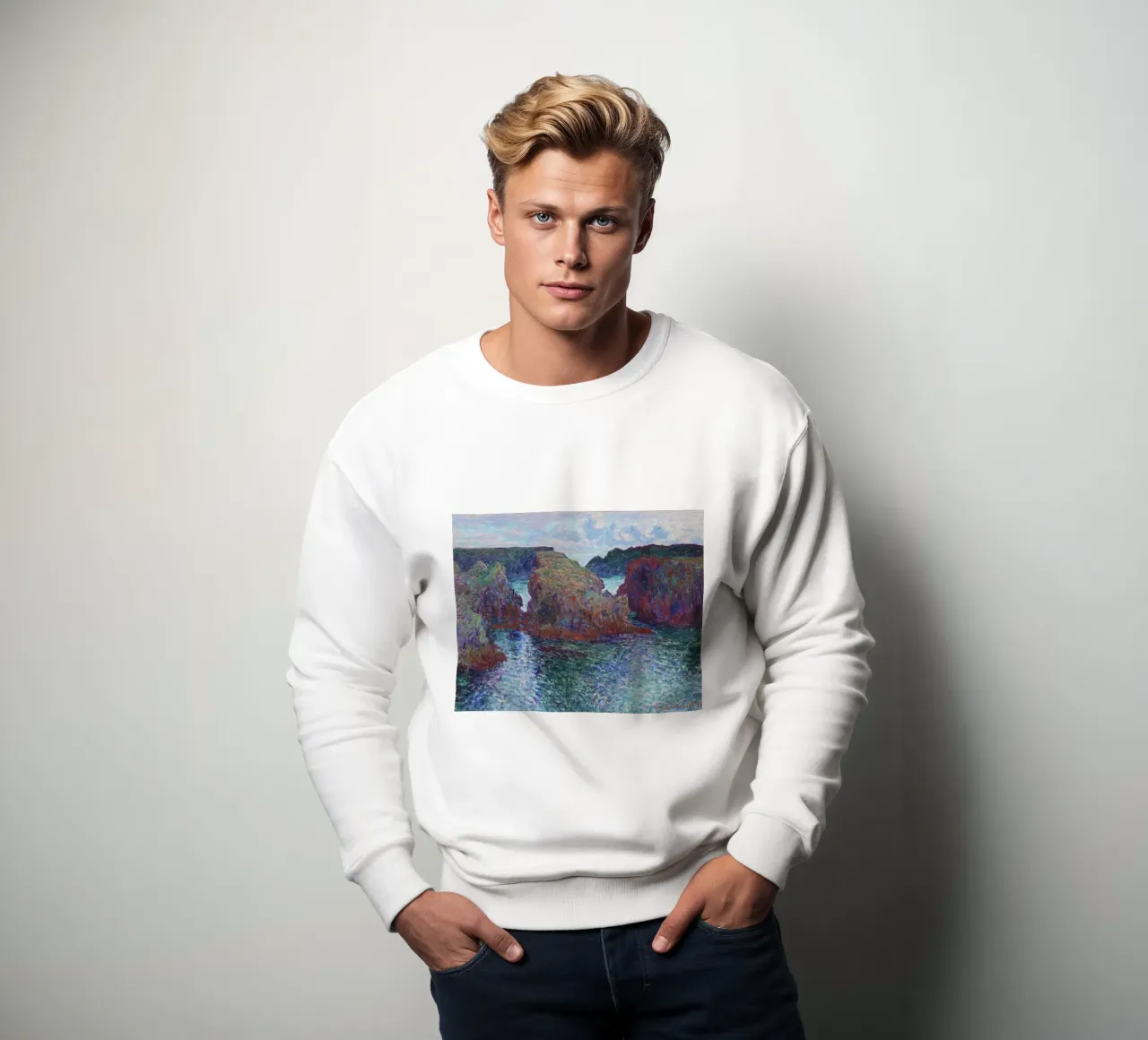 Rocas de Port-Goulphar, Belle-Île (1886) de Claude Monet. sudadera de Monet Art Prints