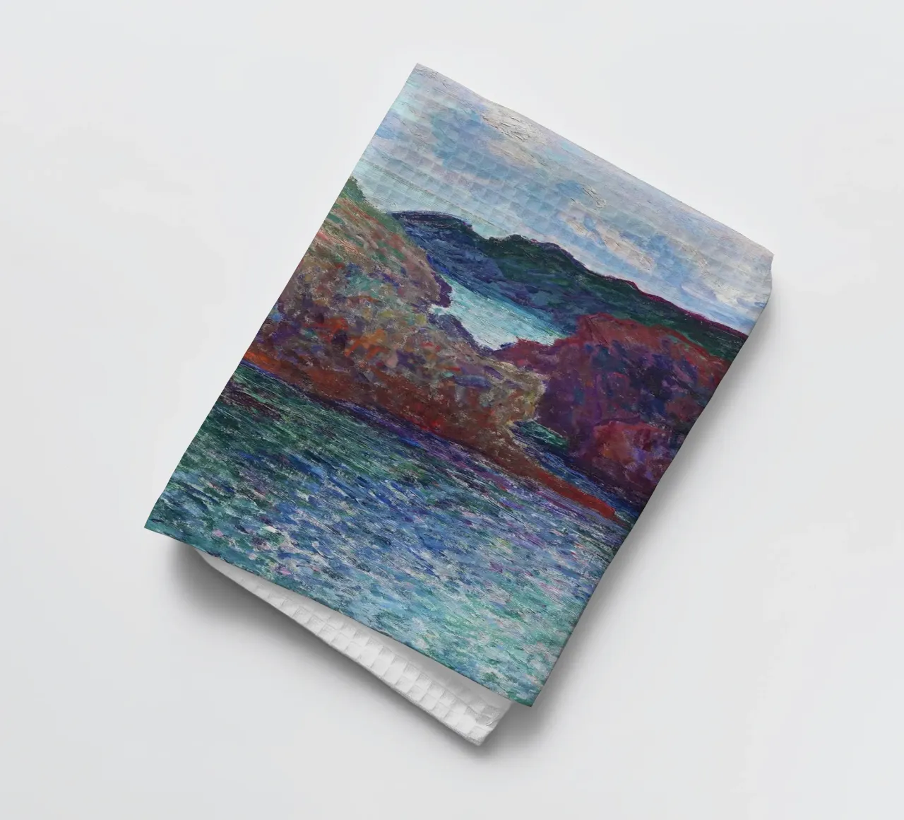 Rocce a Port-Goulphar, Belle-Île (1886) di Claude Monet. canovaccio da cucina da Monet Art Prints