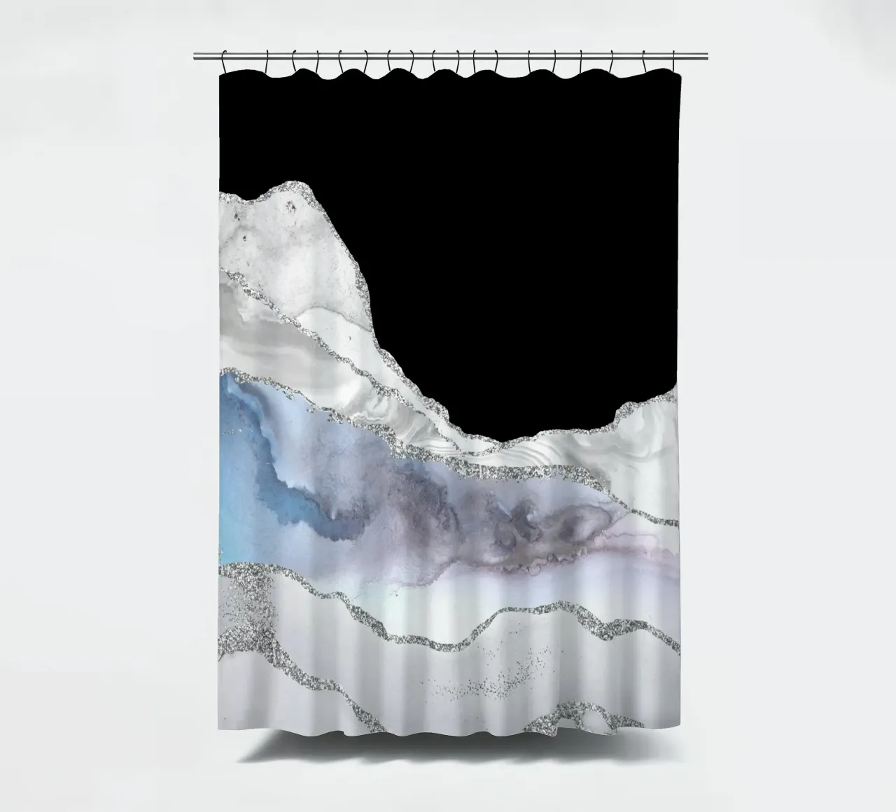 Agata bianca e argento Texture 01 tenda da doccia da Gemstone Textures