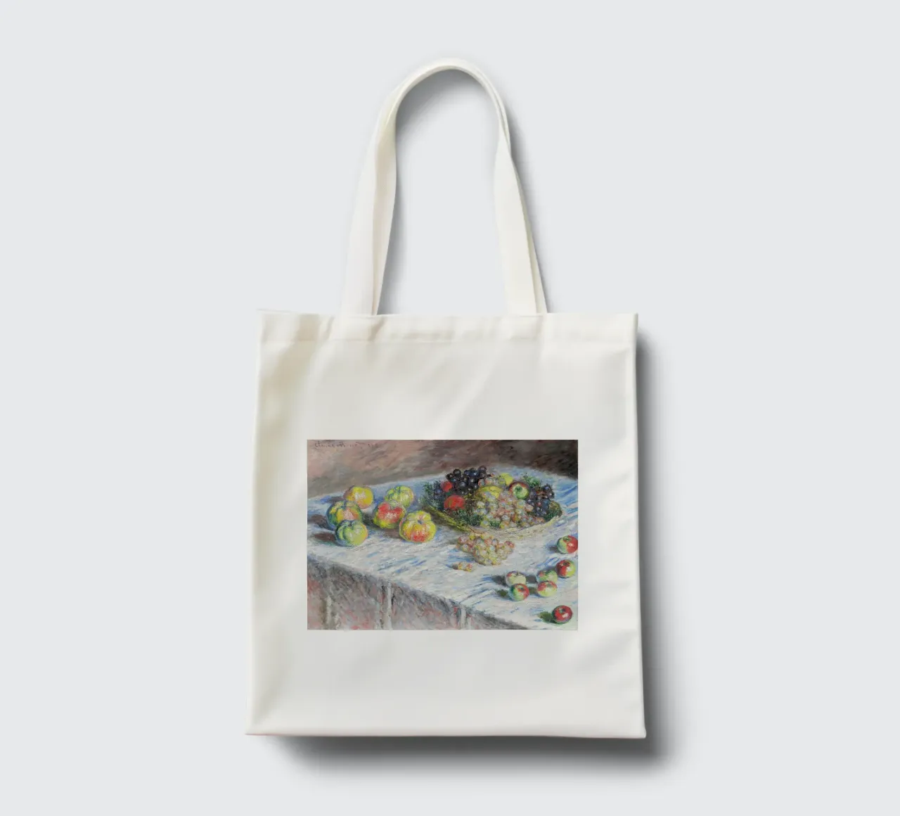 Mele e uva (1880) di Claude Monet borsa in juta da Monet Art Prints