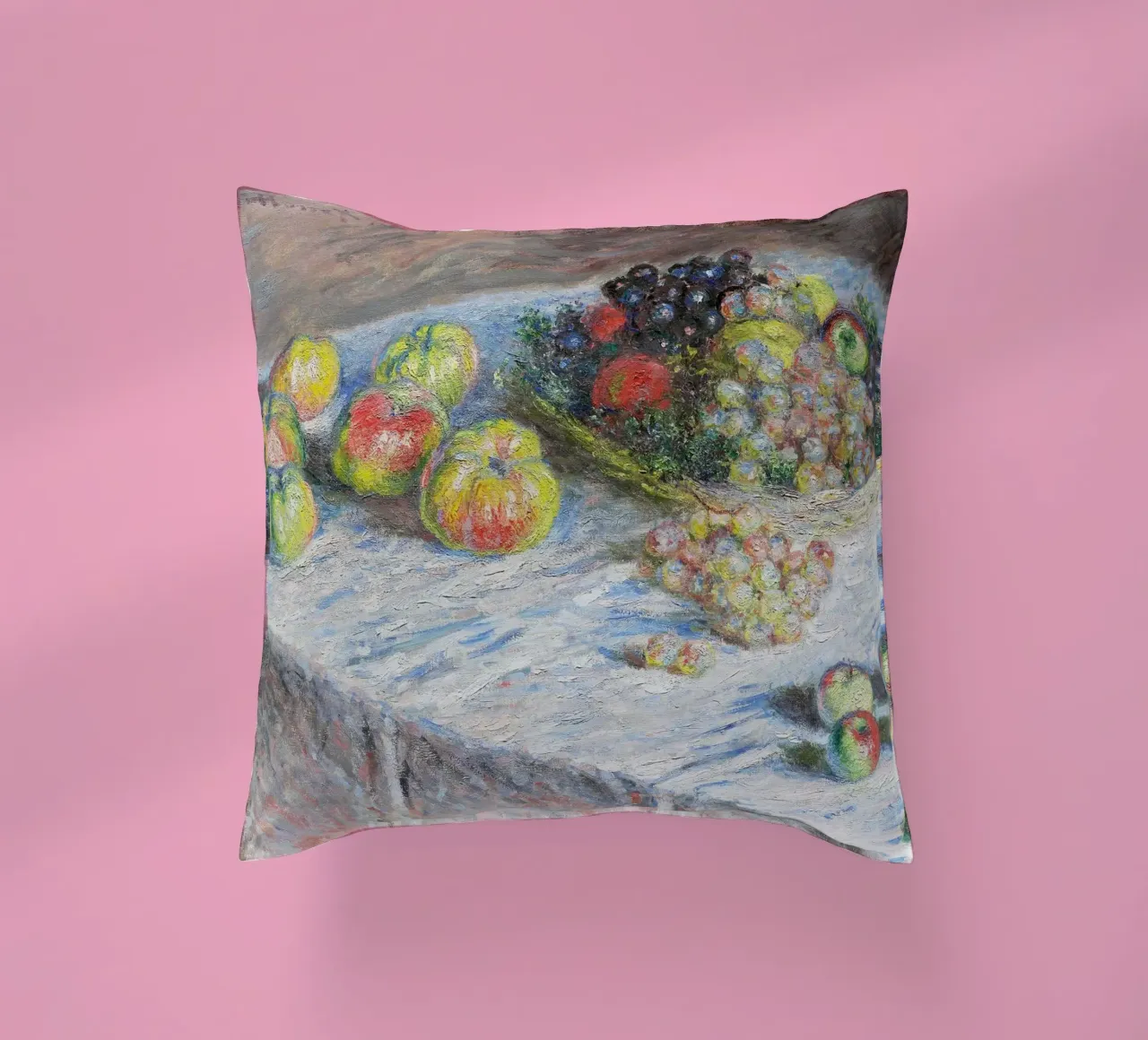 Mele e uva (1880) di Claude Monet cuscino da Monet Art Prints