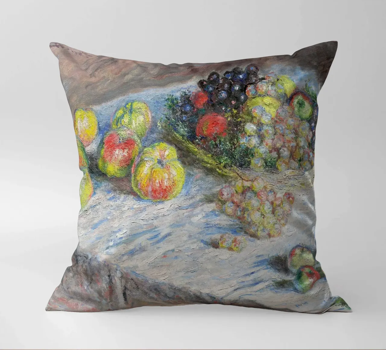 Mele e uva (1880) di Claude Monet cuscino da Monet Art Prints