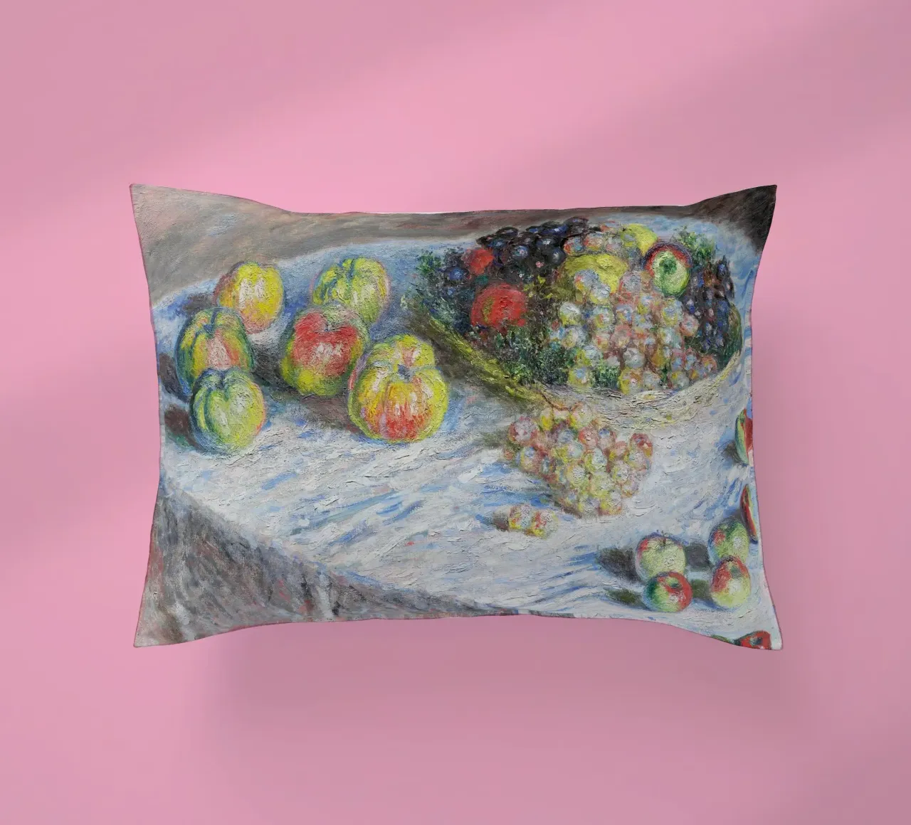 Mele e uva (1880) di Claude Monet cuscino da Monet Art Prints