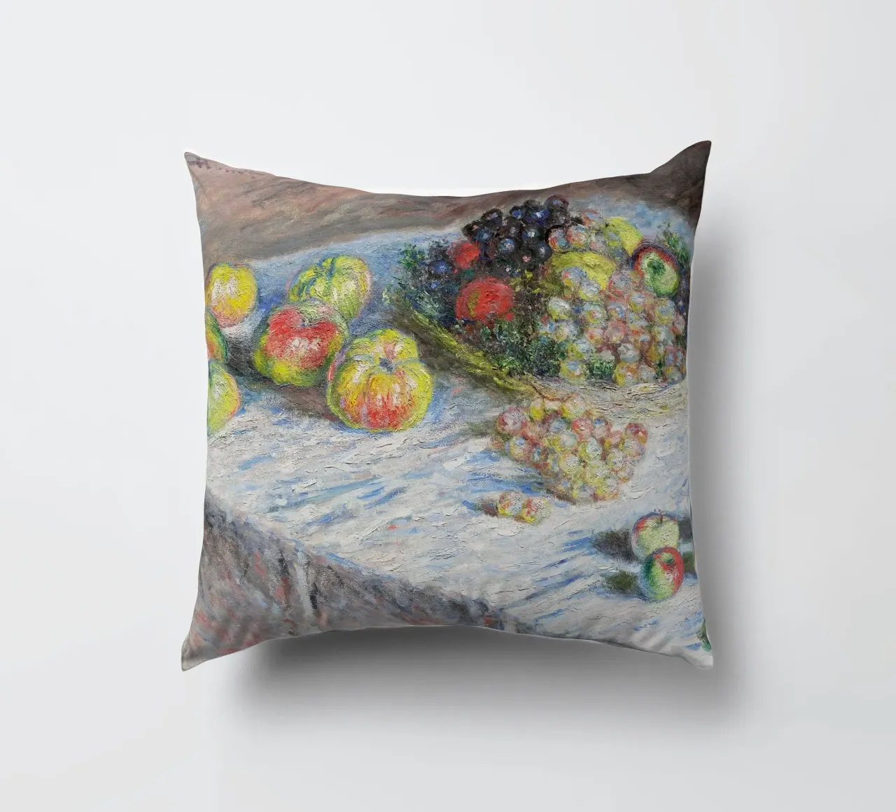 Mele e uva (1880) di Claude Monet cuscino da Monet Art Prints