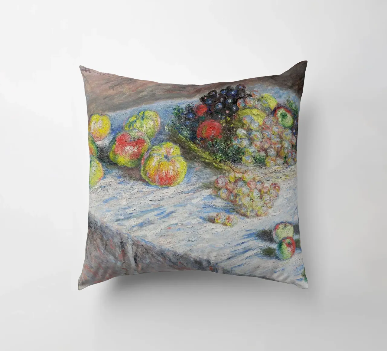 Mele e uva (1880) di Claude Monet cuscino da Monet Art Prints