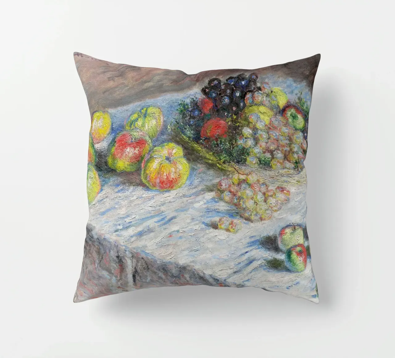 Mele e uva (1880) di Claude Monet cuscino da Monet Art Prints