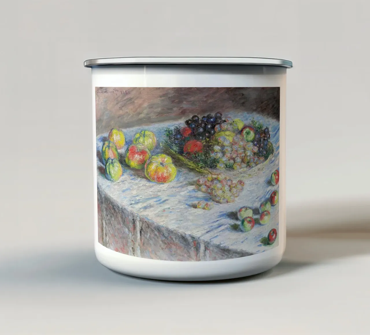 Mele e uva (1880) di Claude Monet tazza in smalto da Monet Art Prints