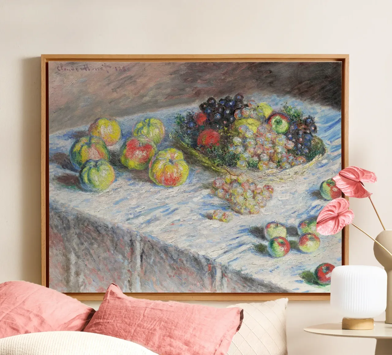 Mele e uva (1880) di Claude Monet tela da Monet Art Prints