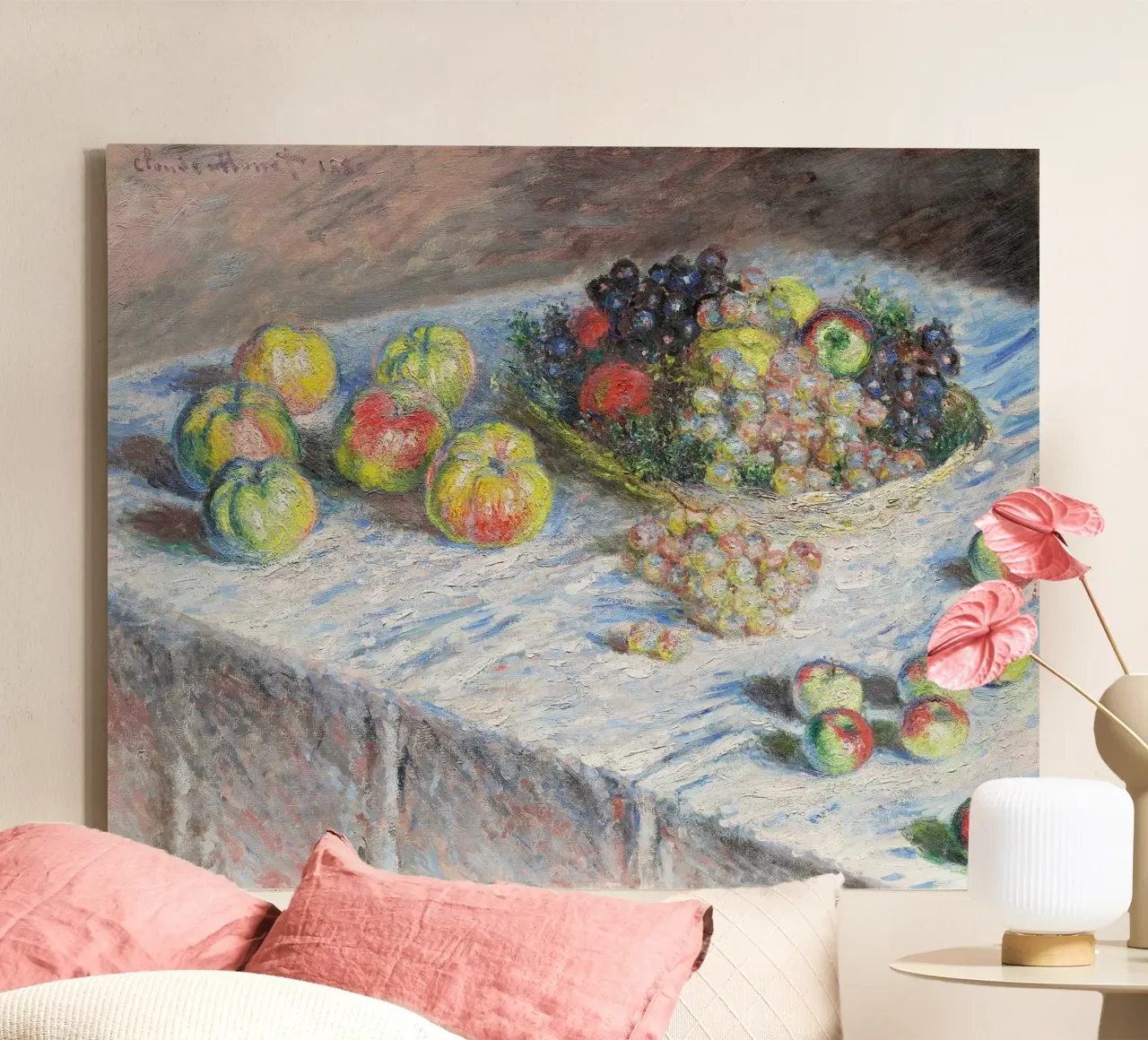 Mele e uva (1880) di Claude Monet tela da Monet Art Prints