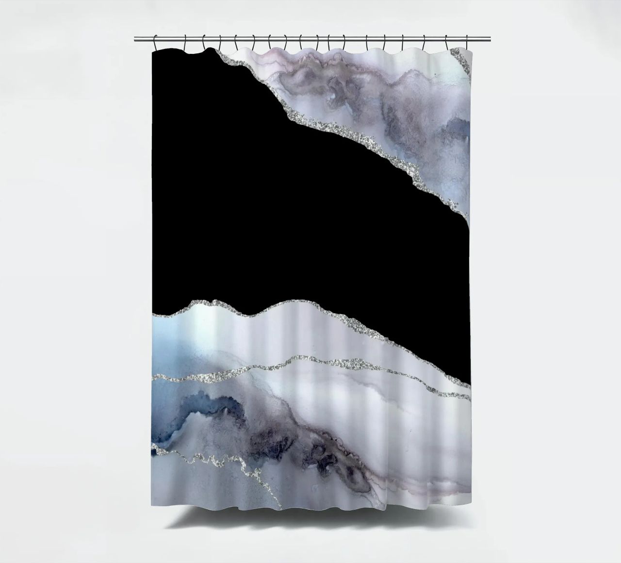 Agata bianca e argento Texture 02 tenda da doccia da Gemstone Textures