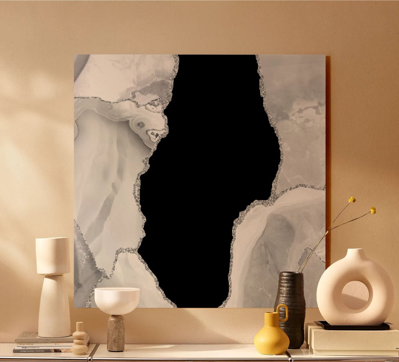 Agata bianca e argento Texture 03 pannello forex da Gemstone Textures