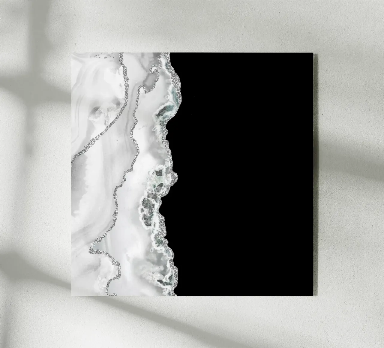 Texture Agate blanche et argentée 04 plexiglas de Gemstone Textures
