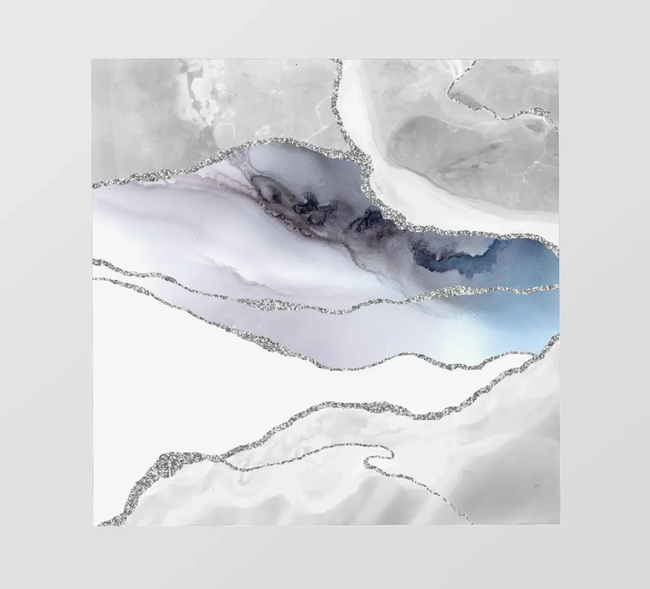 Weißer & silberner Achat Textur 05 PVC Plane von Gemstone Textures