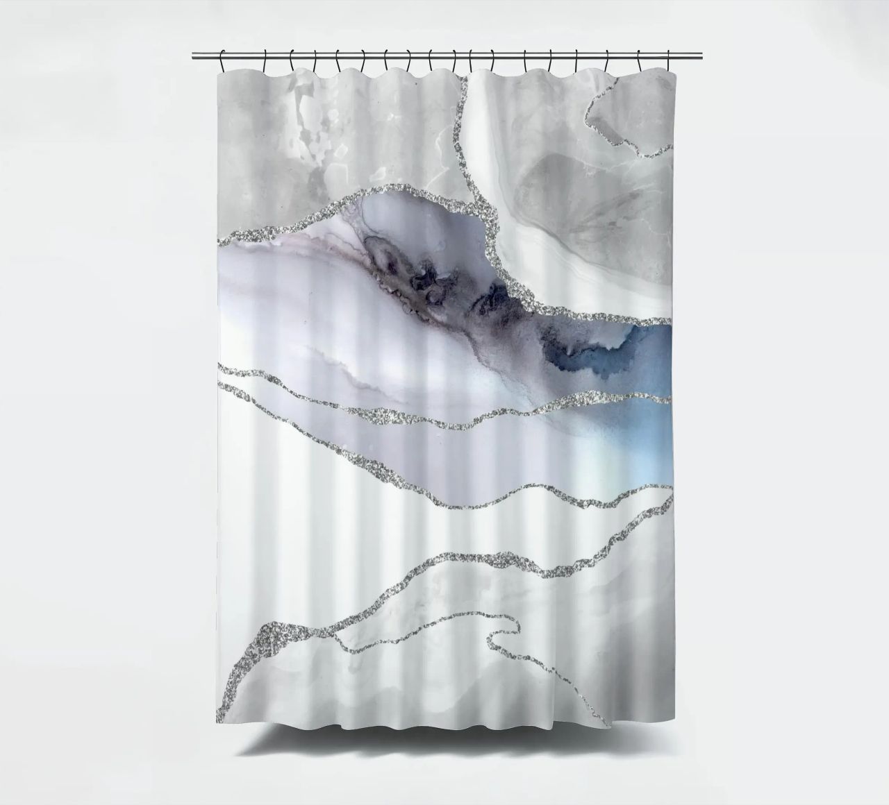 Agata bianca e argento Texture 05 tenda da doccia da Gemstone Textures