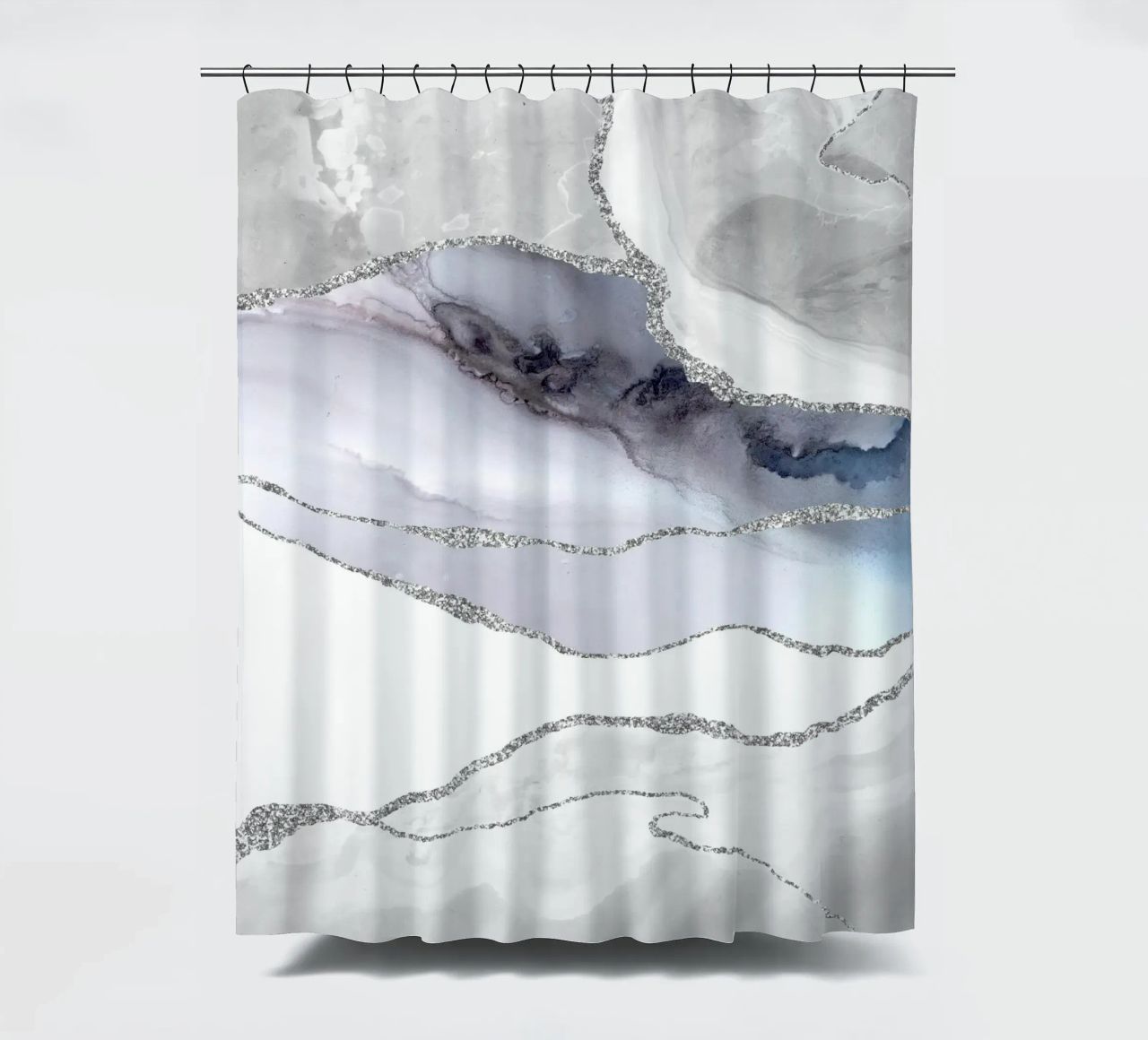 Agata bianca e argento Texture 05 tenda da doccia da Gemstone Textures