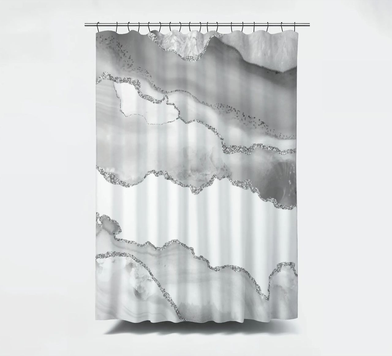 Agata bianca e argento Texture 06 tenda da doccia da Gemstone Textures