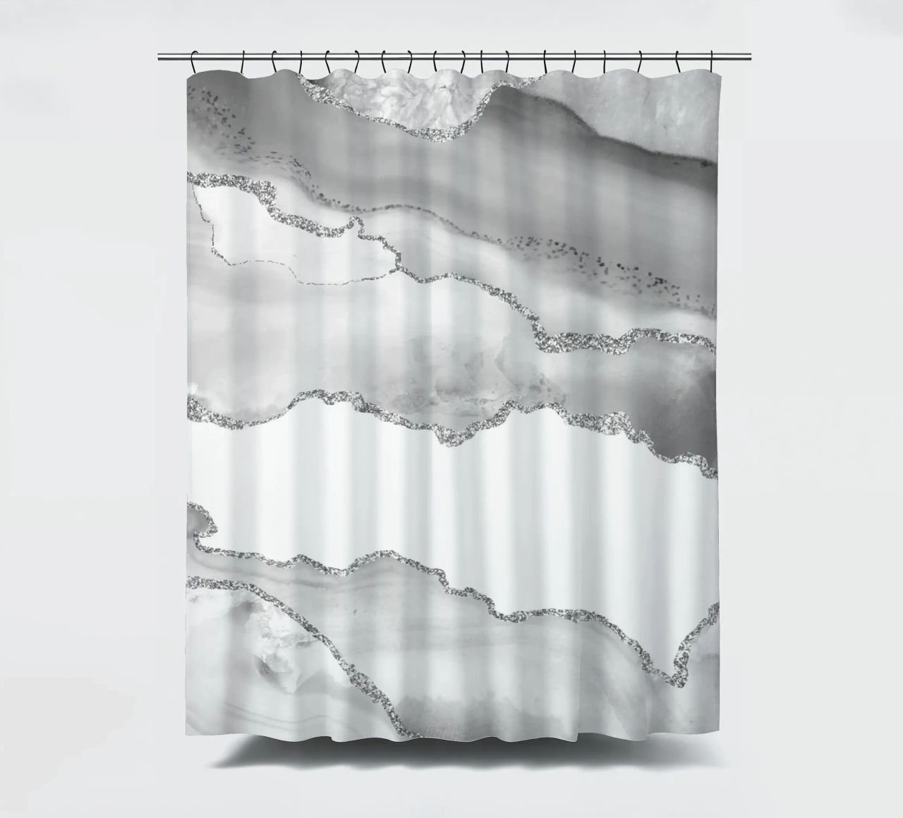 Agata bianca e argento Texture 06 tenda da doccia da Gemstone Textures