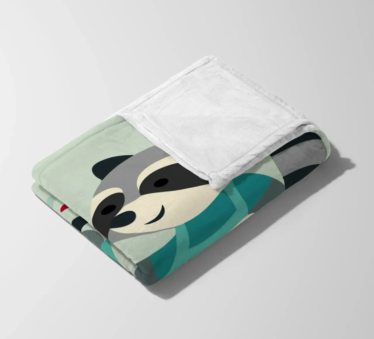 Procione creativo con tavolozza di colori - motivo colorato per bambini coperta in pile da namosh