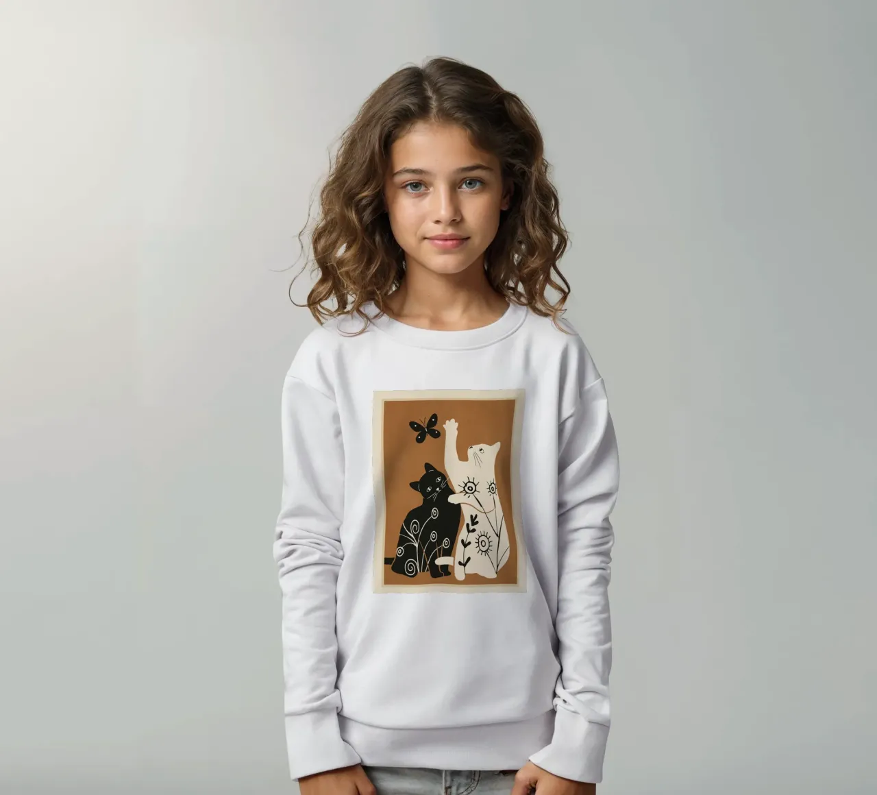 Abstract Floral Cats felpa bambino da Flow Line