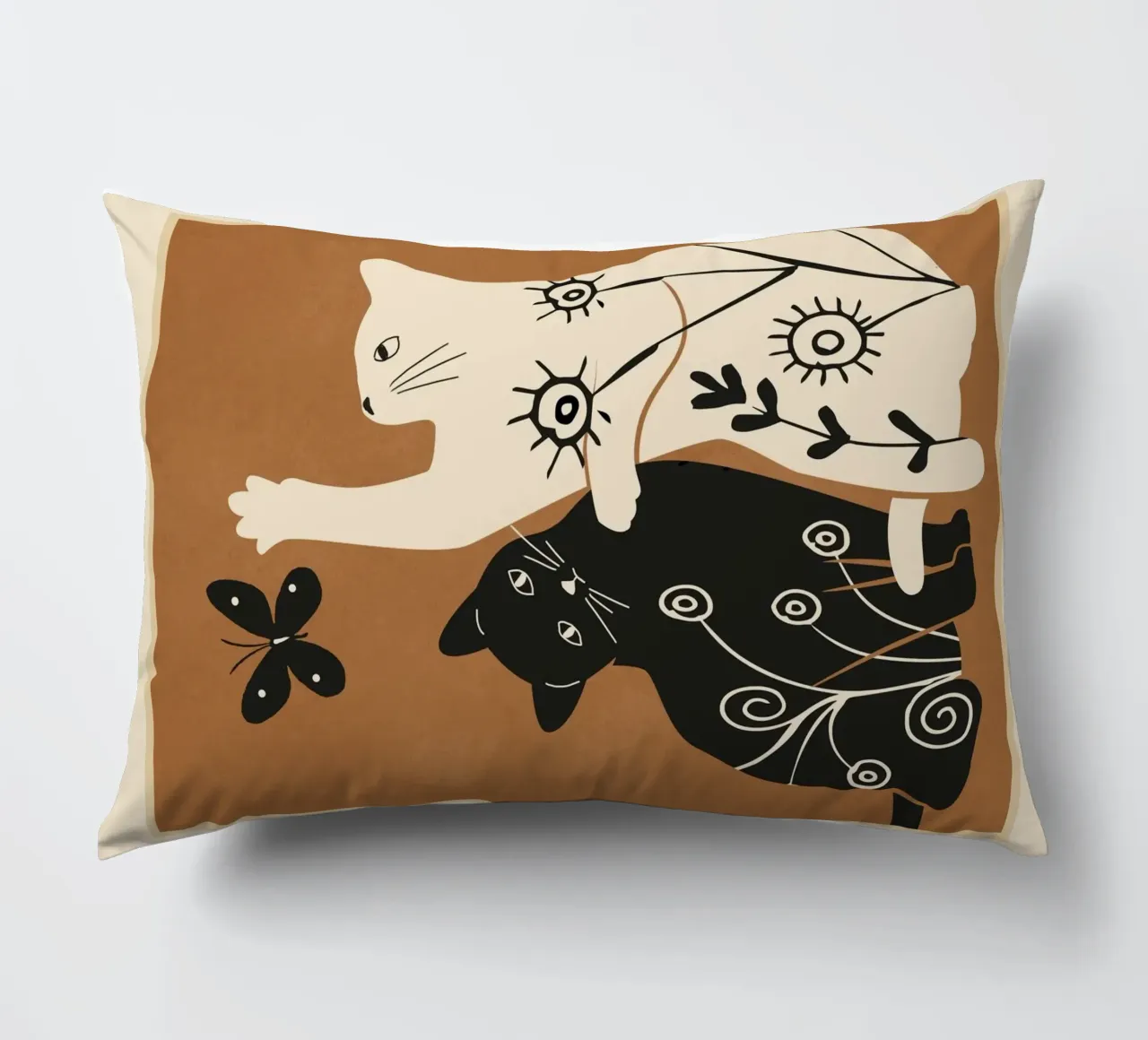 Abstract Floral Cats cuscino da Flow Line