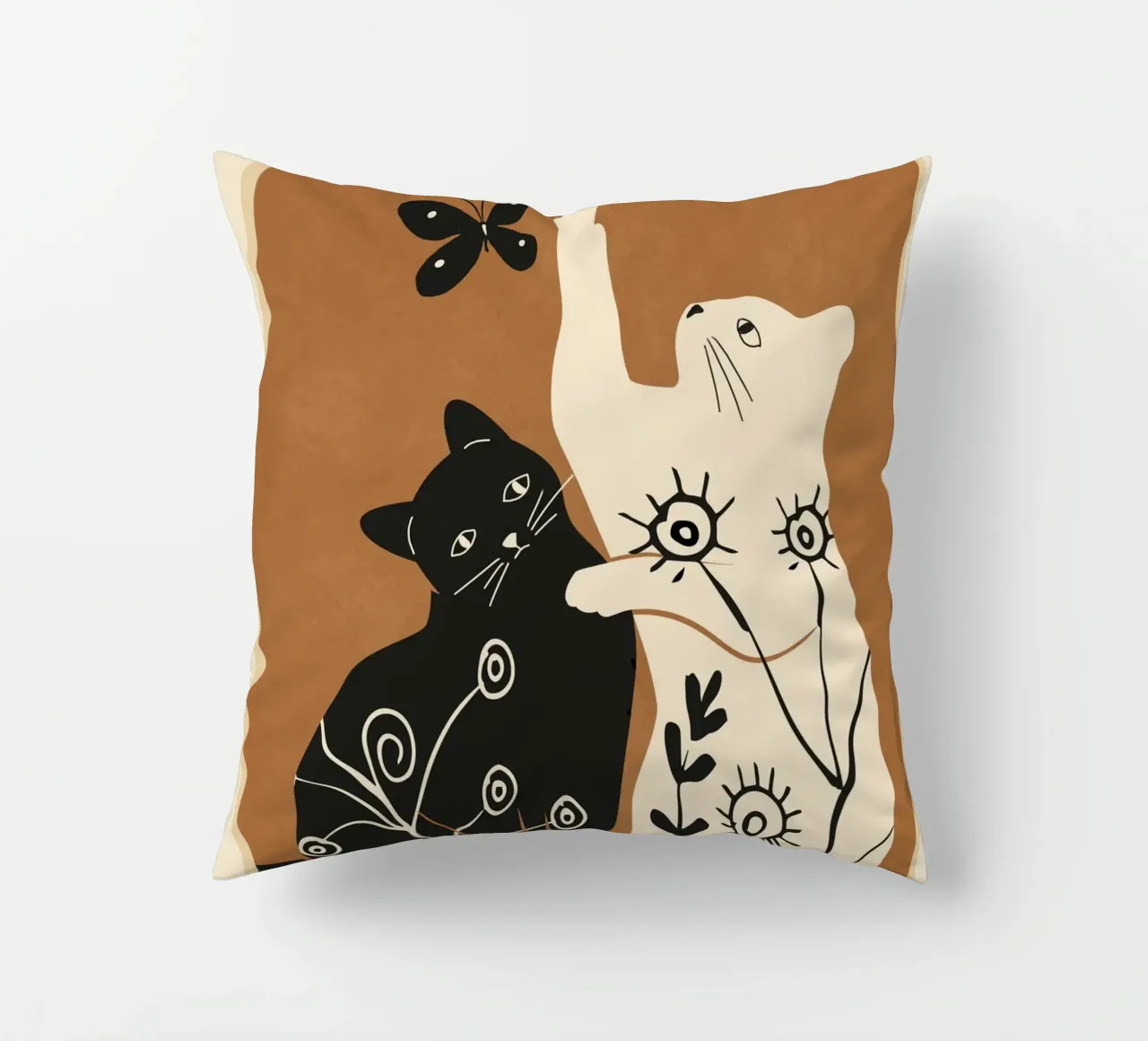 Abstract Floral Cats cuscino da Flow Line