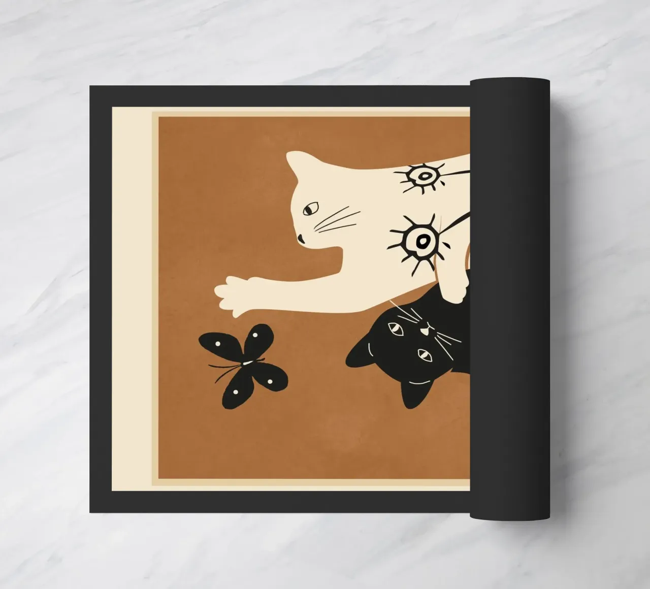 Abstract Floral Cats zerbino da Flow Line