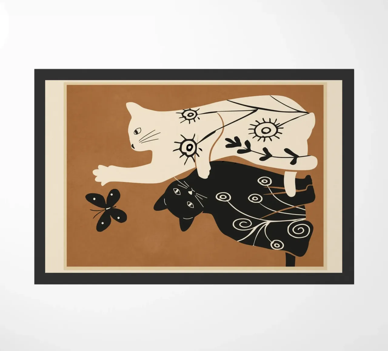 Abstract Floral Cats zerbino da Flow Line