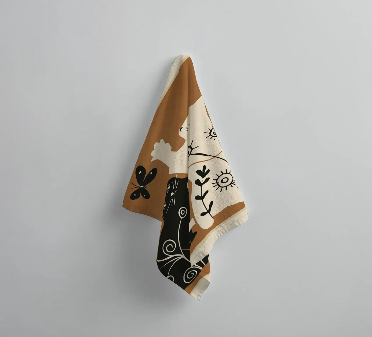 Abstract Floral Cats asciugamano da bagno da Flow Line