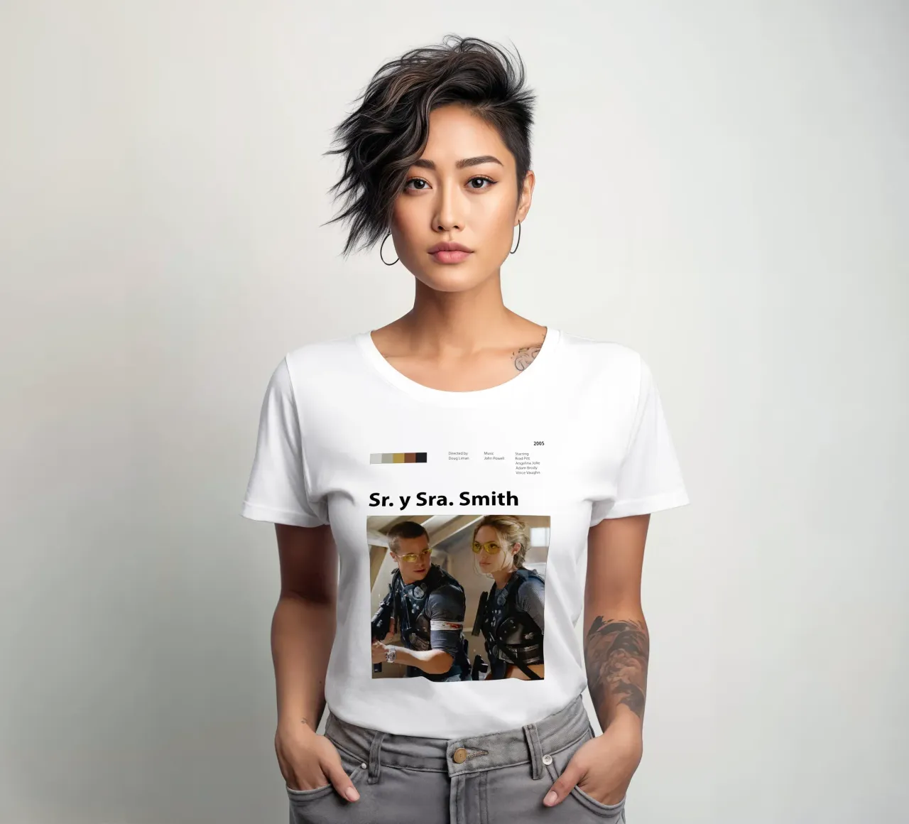 Mr. and Mrs. Smith women's fitted t-shirt by 🎞 The Movie Wall
