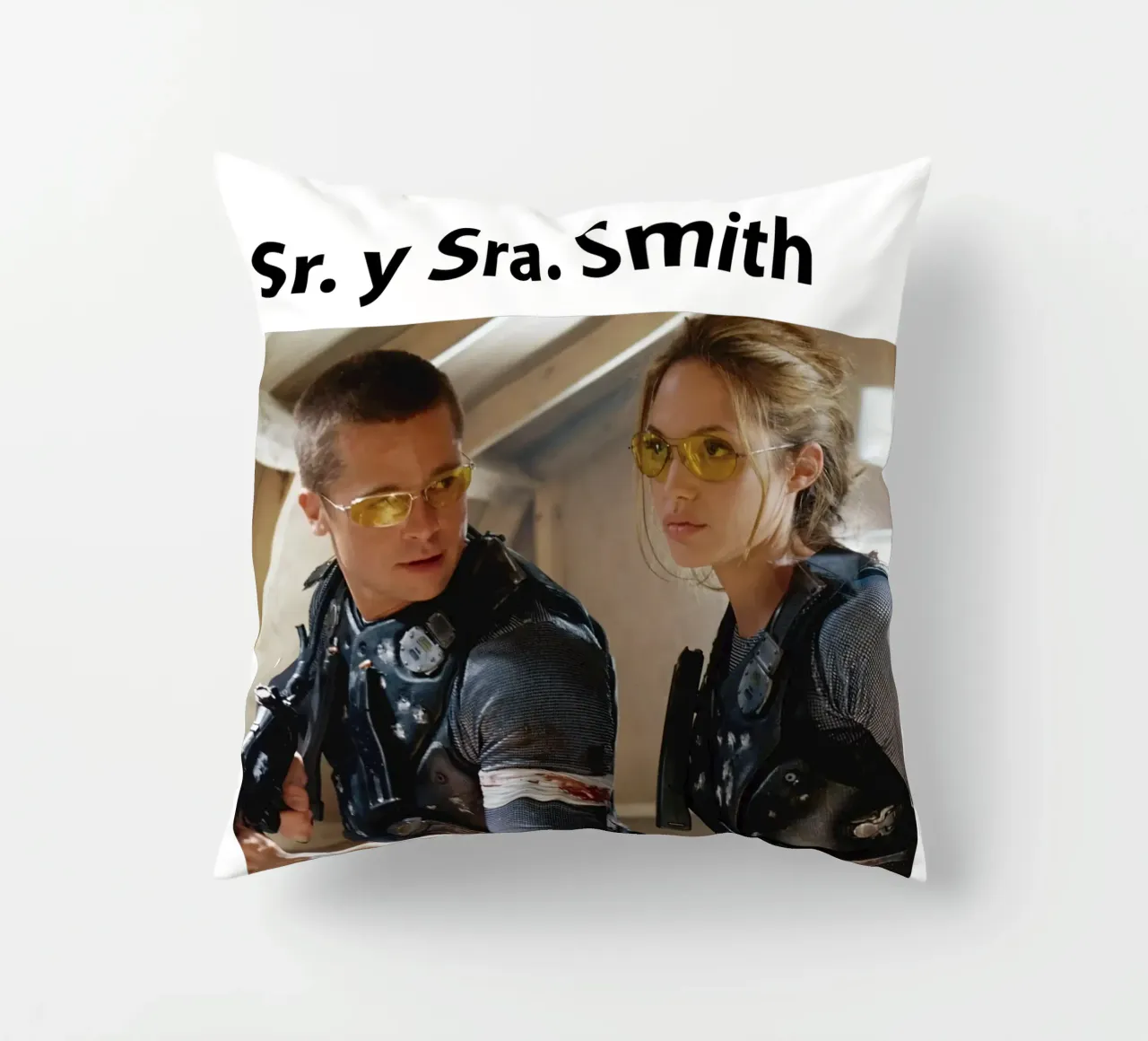 Mr. and Mrs. Smith decorative cushion by 🎞 The Movie Wall