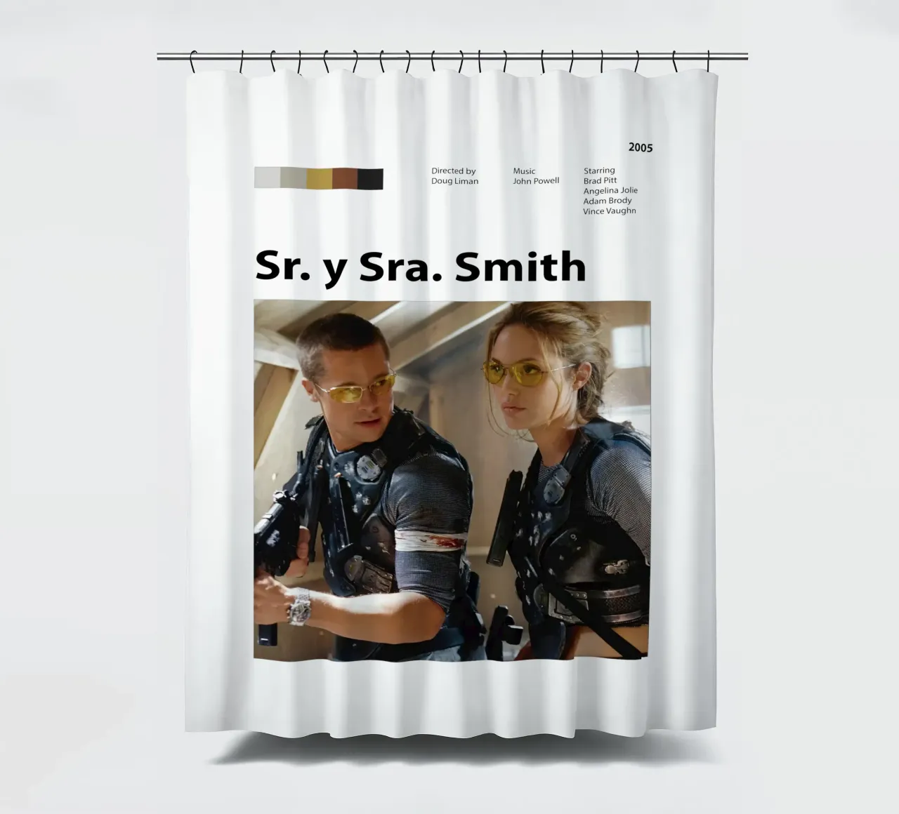 Mr. and Mrs. Smith shower curtain by 🎞 The Movie Wall