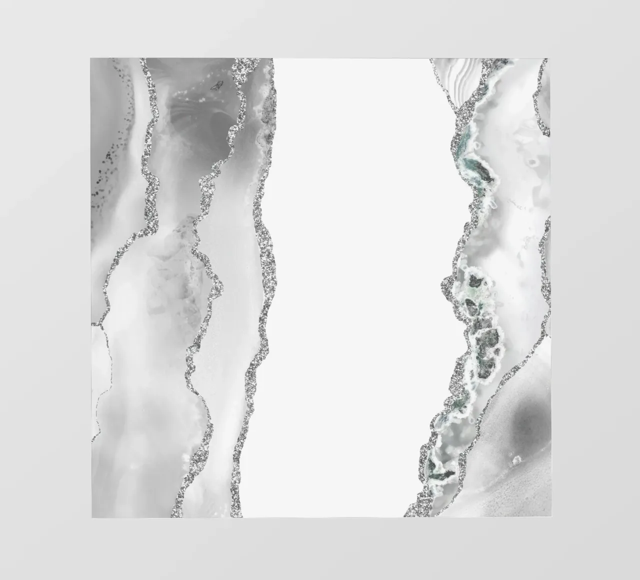 Weißer & silberner Achat Textur 08 PVC Plane von Gemstone Textures