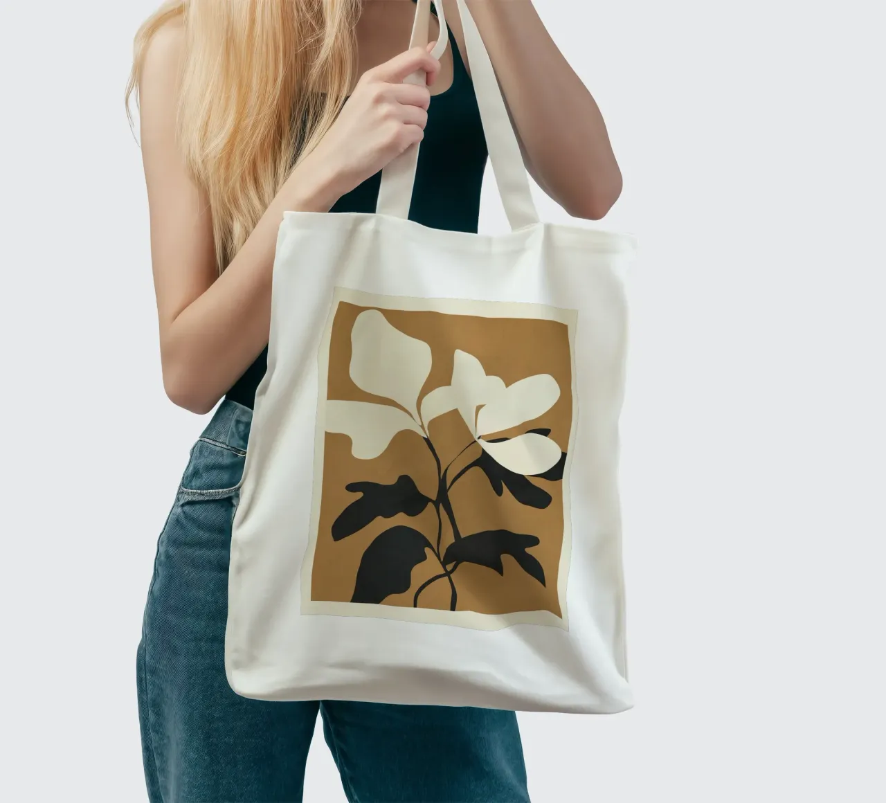 Abstract Modern Flowers 1 tote bag by Flow Line