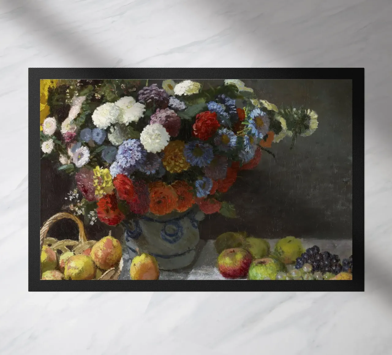Natura morta con fiori e frutta (1869) di Claude Monet. zerbino da Monet Art Prints