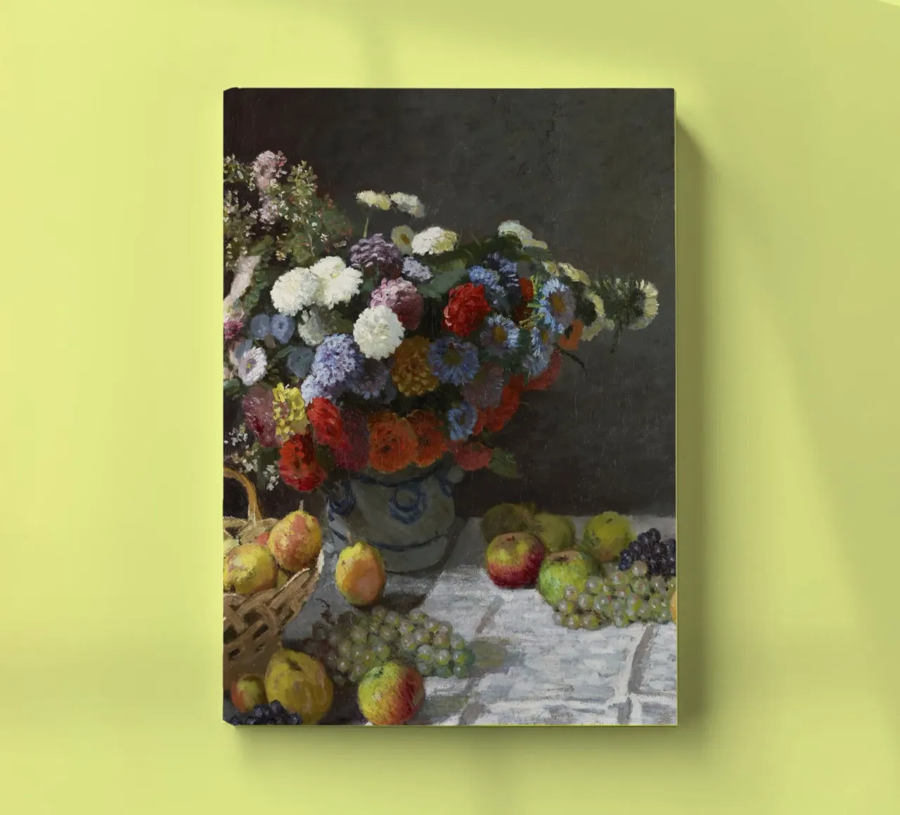 Natura morta con fiori e frutta (1869) di Claude Monet. diario da Monet Art Prints