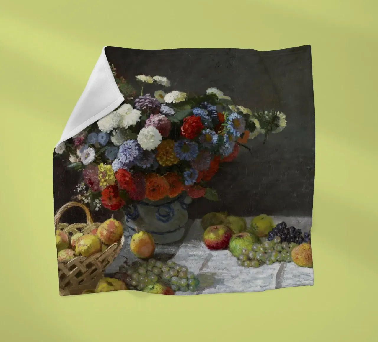Natura morta con fiori e frutta (1869) di Claude Monet. coperta in pile da Monet Art Prints