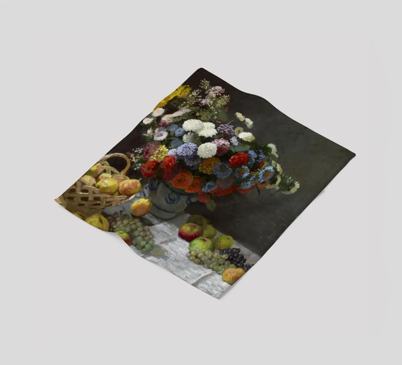 Natura morta con fiori e frutta (1869) di Claude Monet. coperta in pile da Monet Art Prints