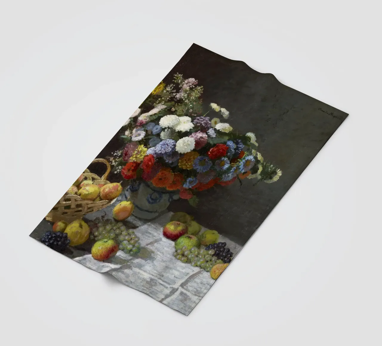 Natura morta con fiori e frutta (1869) di Claude Monet. coperta in pile da Monet Art Prints