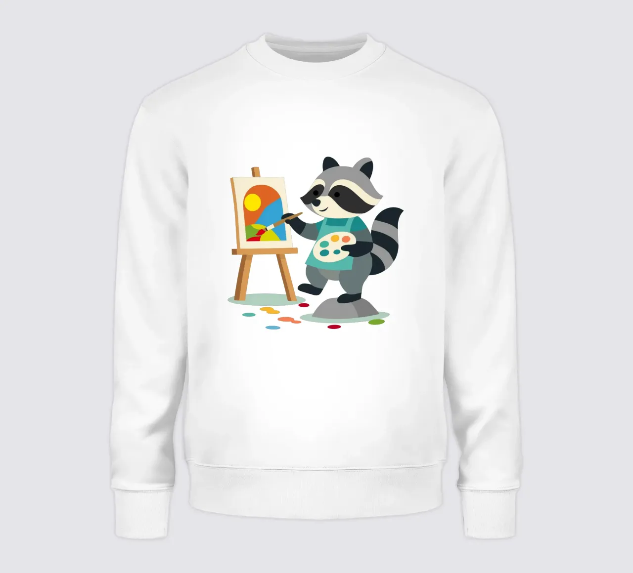 Procione creativo con tavolozza di colori - motivo colorato per bambini felpa da namosh