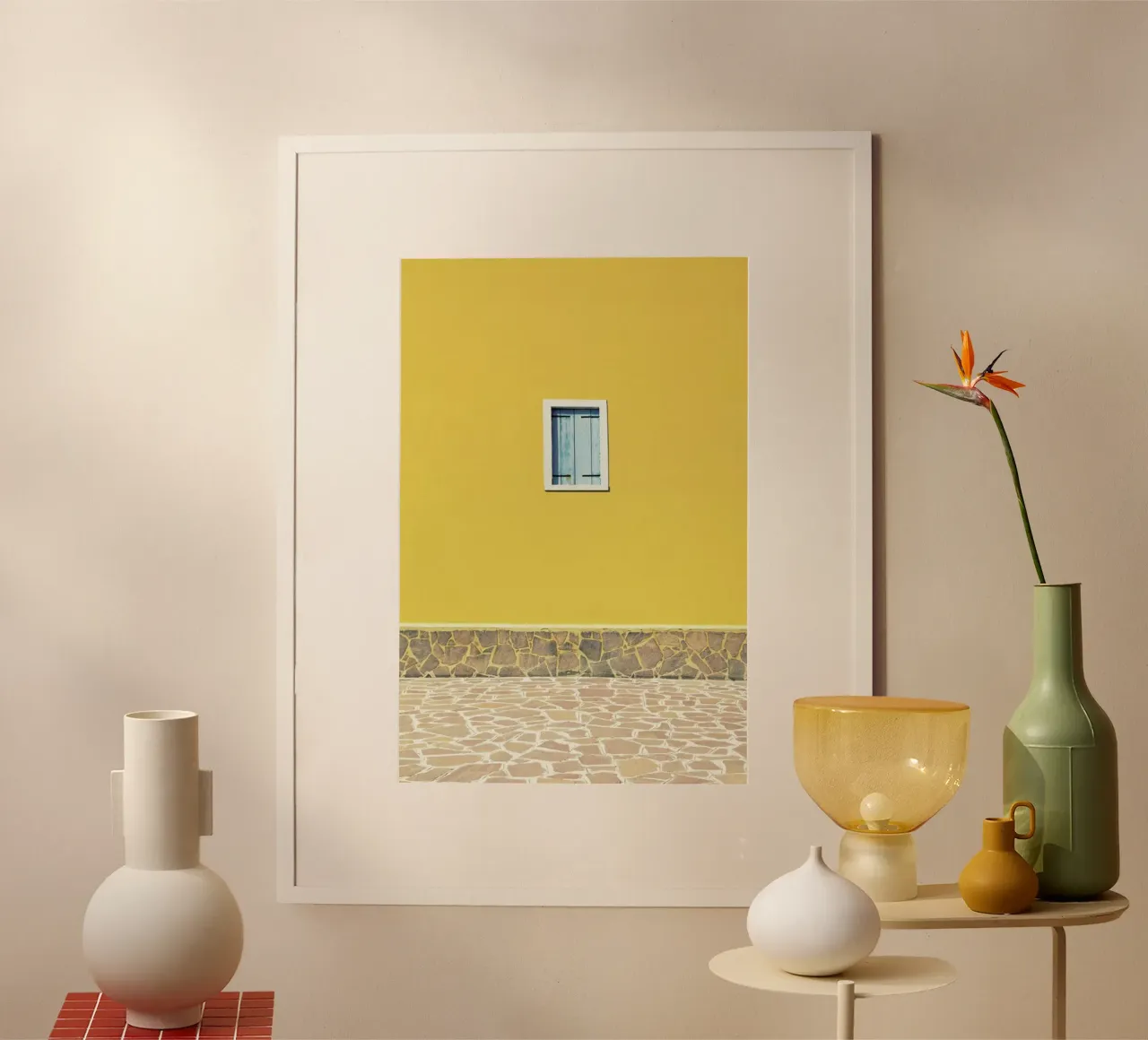 Yellow poster con telaio in alluminio da Rupert Höller